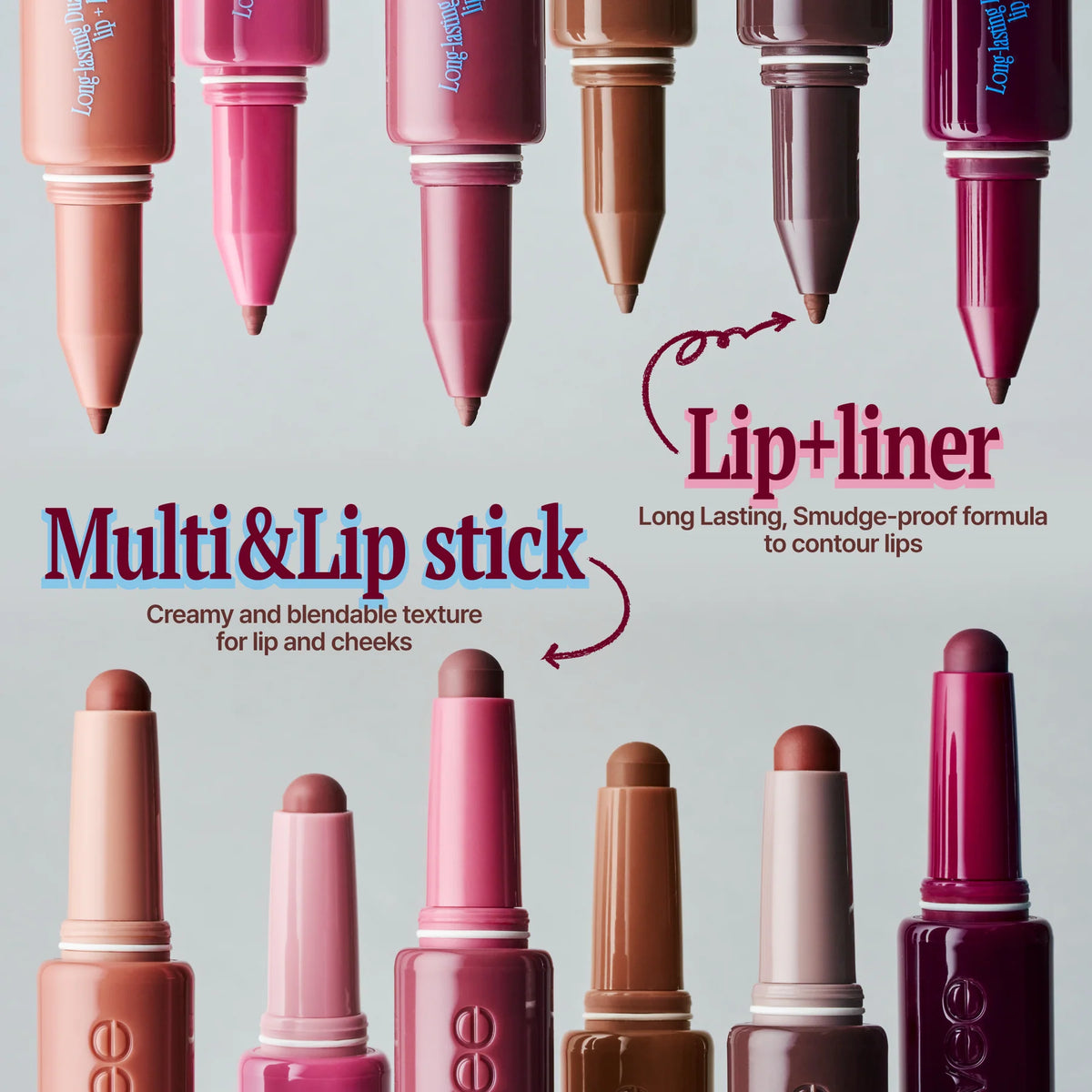 Long Lasting Dual Coloring Stick Lip Liner, 3 colours