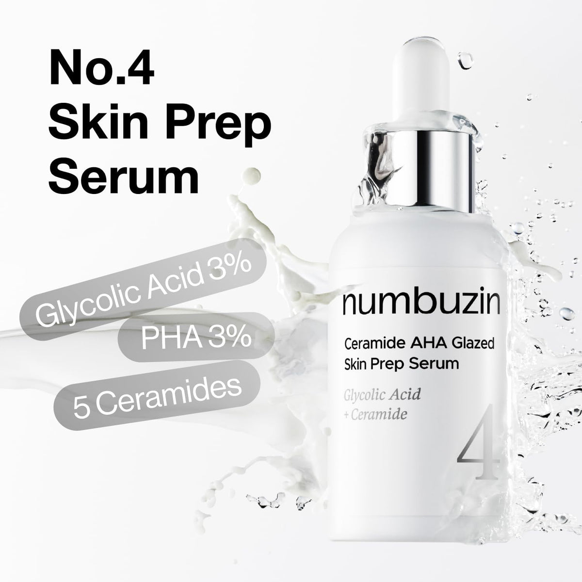 No. 4 Ceramide AHA Glazed Skin Prep Serum