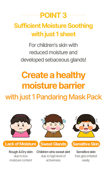 Kids Panda Face Mask, set of 5