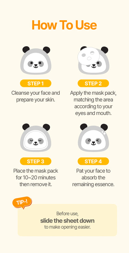 Kids Panda Face Mask, set of 5