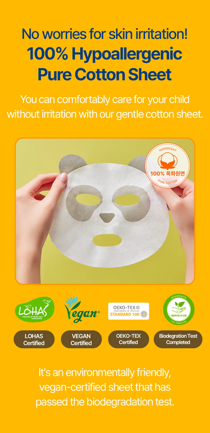 Kids Panda Face Mask, set of 5