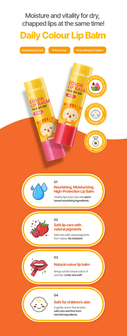 Kids Colour Lip Balm in Red