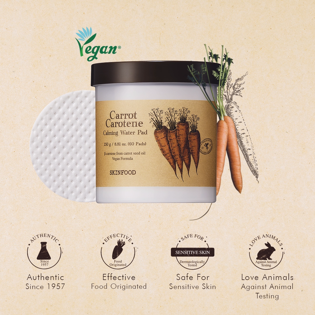 Carrot Carotene Calming Water Pad, 60 pads