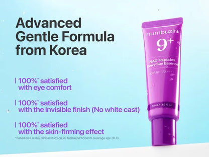 No.9 NAD Peptides Dewy Sun Essence, SPF 50+ PA++++
