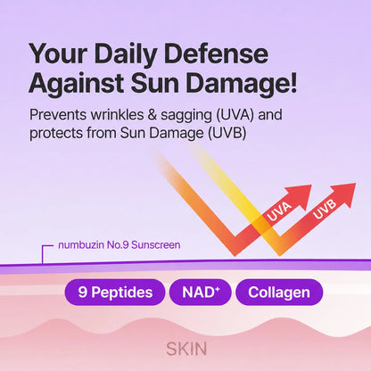 No.9 NAD Peptides Dewy Sun Essence, SPF 50+ PA++++