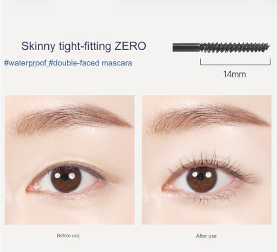Waterproof Skinny Microcara Zero, Black & Brown